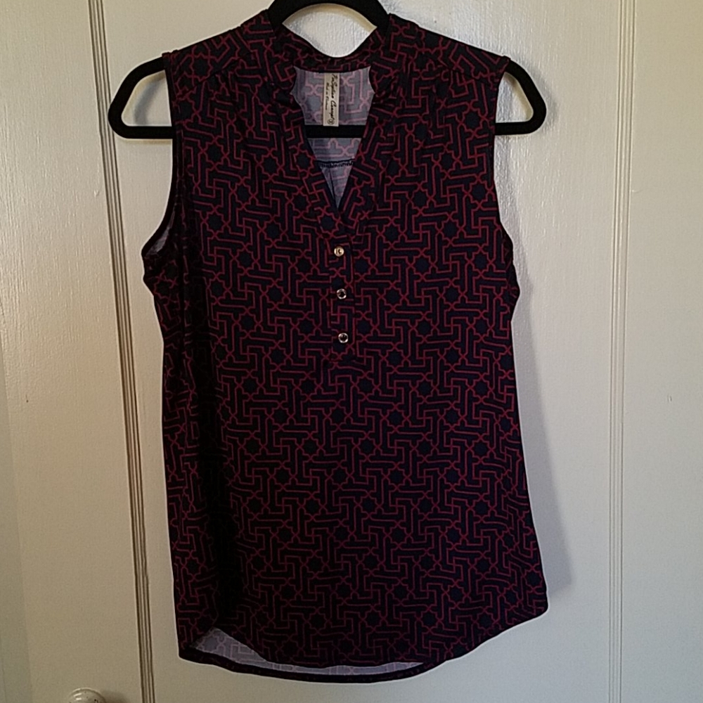 Navy/red tank with gold buttons